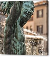 Bronze Satyr In The Statue Of Neptune Acrylic Print