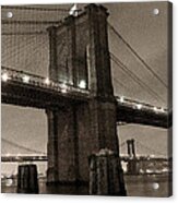 Brooklyn Bridge Sepia Photofresco Acrylic Print