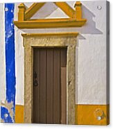 Brown Wood Door Of Obidos Acrylic Print