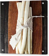 Bunch Of White Asparagus On Chopping Acrylic Print