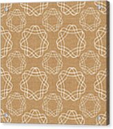 Burlap And White Geometric Flowers Acrylic Print