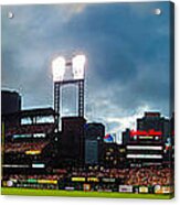 Night Game At Busch Stadium - St. Louis Cardinals Vs. Boston Red Sox Acrylic Print
