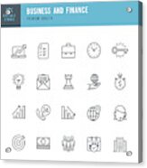 Business And Finance  - Thin Line Icon Set Acrylic Print