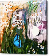 Butterflies In Chamomile Acrylic Print