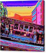 Cable Car In Psychedelic Colors Acrylic Print