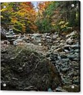 Cairn Amid Vermont Fall Colors Acrylic Print