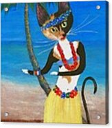 Calico Hula Queen Acrylic Print