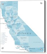 California Vector Map Regions Isolated Acrylic Print
