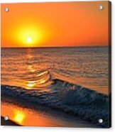 Calm And Clear Sunrise On Navarre Beach With Small Perfect Wave Acrylic Print