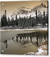 Canadian Rockies Dusted With Snow Acrylic Print