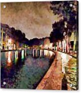 Canal Saint Martin Nightfall Acrylic Print