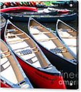 Canoes And Kayaks On The Charles River Acrylic Print