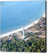 Cape Lookout Lighthouse Aerial View Acrylic Print