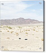 Car Tire In Desert Acrylic Print