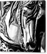 Carousel Horse Two - Bw Acrylic Print