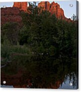 Cathedral Rock Sunset Reflection 2 Acrylic Print