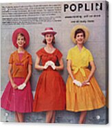Cepea Poplin 1959 1950s Uk Womens Acrylic Print