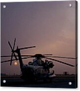 Ch-53 At Sunset In Afghanistan Acrylic Print
