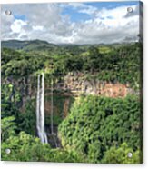 Chamarel Waterfall, In The South Of Acrylic Print
