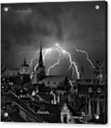 Chaos In The Sky Of Bruges Acrylic Print