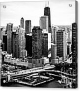 Chicago Aerial Picture Of Streeterville In Black And White Acrylic Print