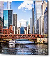 Chicago Cityscape At Wells Street Bridge Acrylic Print