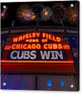 Chicago Cubs Win Fireworks Night Acrylic Print