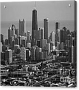 Chicago Looking East 01 Black And White Acrylic Print