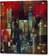 Chicago Red Abstract Acrylic Print