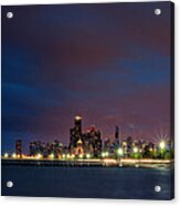 Chicago Skyline At Night Acrylic Print