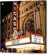 Chicago Theatre Marquee Sign At Night Acrylic Print
