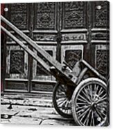 Chinese Wagon In Black And White Xi'an China Acrylic Print