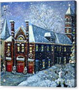 Christmas At The Fire House Acrylic Print