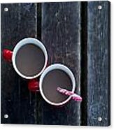 Christmas Coffee Cup With Candy Cane Acrylic Print