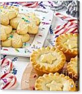 Christmas Mince Pies Cookies Candy Canes Acrylic Print