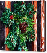 Christmas Wreath Text 20474 Acrylic Print
