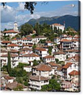 Church And Houses - Ohrid - Macedonia Acrylic Print