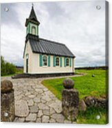 Church Pingvallakirkja South Iceland Pingvellir Acrylic Print