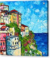 Cinque Terre Italy Manarola Painting Detail 3 Acrylic Print