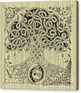 Circle Celtic Tree Of Life Inked Acrylic Print