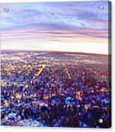 City Lights Boulder Colorado Panorama Sunrise Acrylic Print
