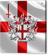 City Of London - Coat Of Arms Over Flag Acrylic Print