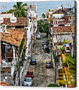City Street In Puerto Vallarta Acrylic Print