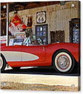 Classic Corvette On Route 66 Acrylic Print