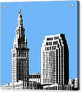 Cleveland Skyline 1 - Light Blue Acrylic Print