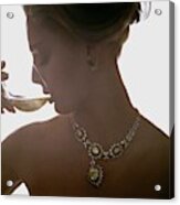 Close Up Of A Young Woman Wearing Jewelry Acrylic Print