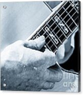 Close Up Of Guitarist Hand Strumming Acrylic Print
