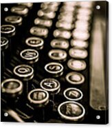 Close Up Vintage Typewriter Acrylic Print