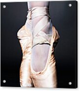 Closeup Of Pointe Ballet Slippers Acrylic Print