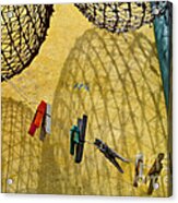 Clothesline And Fish Traps Acrylic Print